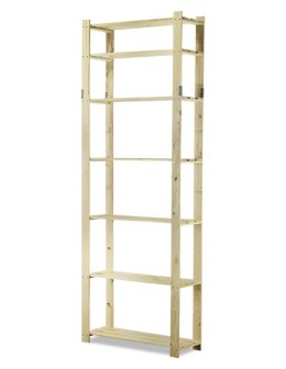 Holzregal 7 Böden 220x80x28 cm, B28R_220X080X28_N0F1, Unbehandelt - product 2