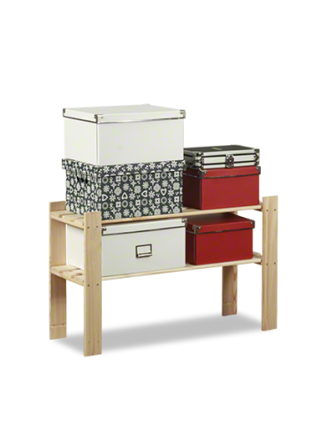 Holzregal 2 Böden 50x80x28 cm, B06R_050X080X28_N0F1, Unbehandelt - produkt 2