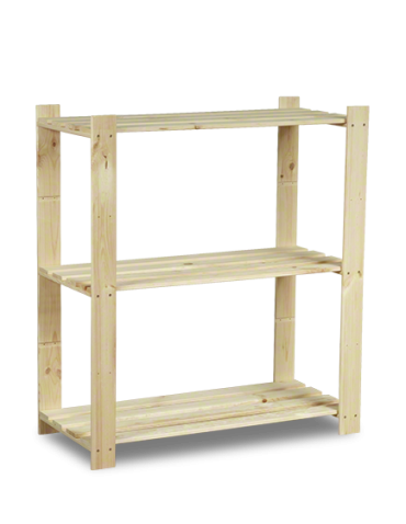 Holzregal 3 Böden 90x80x38 cm, B21R_090X080X38_N0F1, Unbehandelt