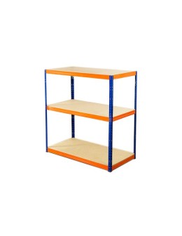 Metallregal Werkstatt Schwerlastregal Helios HNO_106x075x40_3 Böden, Traglast: 275 Kg, Farbe: BLAU/ORANGE