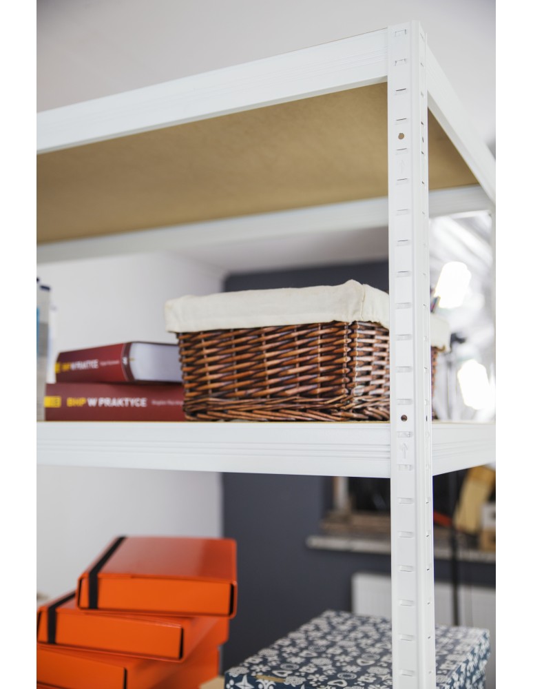 Kellerregale/Garagenregale - Metallregal Werkstatt Schwerlastregal Helios HWW_090x120x60_3 Böden, Traglast: 275 Kg, Farbe: WEIß - product new.modo24.de 2