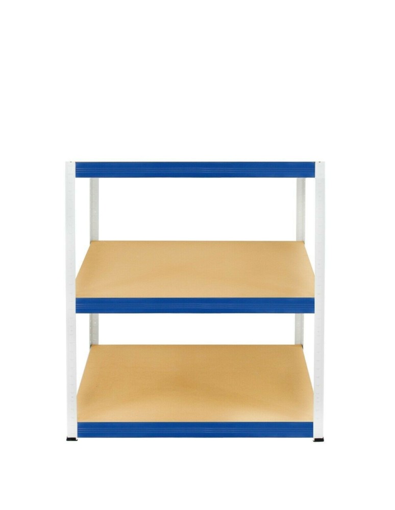 Kellerregale/Garagenregale - Metallregal Werkstatt Schwerlastregal Helios HWN_090x110x60_3 Böden, Traglast: 175 Kg, Farbe: WEIß/BLAU - product new.modo24.de 1