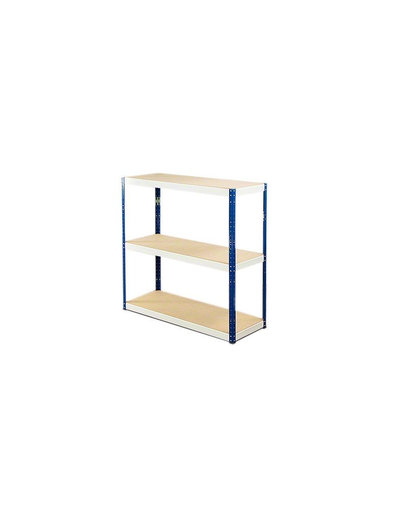 Kellerregale/Garagenregale - Metallregal Werkstatt Schwerlastregal Helios HNW_090x120x40_3 Böden, Traglast: 350 Kg, Farbe: BLAU/WEIß - product new.modo24.de 1