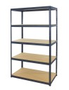 Metallregal Werkstatt Schwerlastregal Helios HGG_196x120x45_5 Böden, Traglast: 275 Kg, Farbe: GRAU
