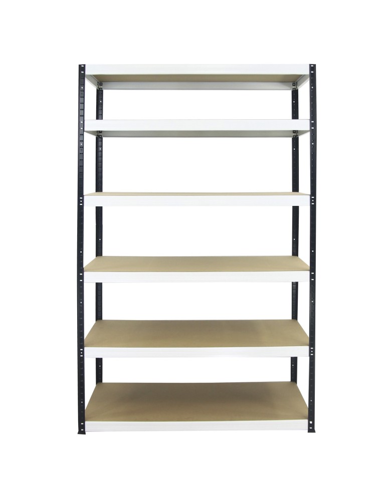 Kellerregale/Garagenregale - Metallregal Werkstatt Schwerlastregal Helios HBW_196x120x40_5 Böden, Traglast: 275 Kg, Farbe: SCHWARZ/WEIß - product new.modo24.de 2