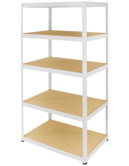 Metallregal Werkstatt Schwerlastregal Helios HWW_196x120x30_5 Böden, Traglast: 350 Kg, Farbe: WEIß