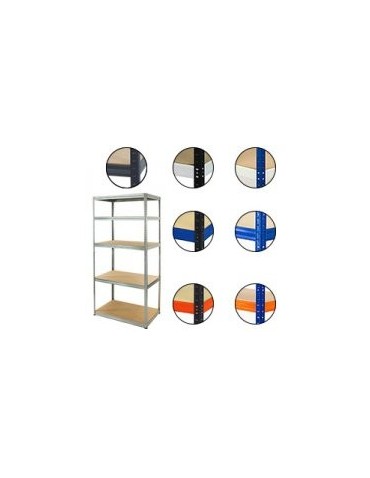 Kellerregale/Garagenregale - Metallregal Werkstatt Schwerlastregal Helios HBW_196x110x60_5 Böden, Traglast: 175 Kg, Farbe: SCHWARZ/WEIß - produkt 9