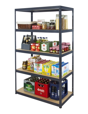 Kellerregale/Garagenregale - Metallregal Werkstatt Schwerlastregal Helios HGG_196x110x50_5 Böden, Traglast: 175 Kg, Farbe: GRAU - produkt 5