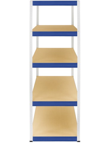 Kellerregale/Garagenregale - Metallregal Werkstatt Schwerlastregal Helios HWN_196x110x50_5 Böden, Traglast: 175 Kg, Farbe: WEIß/BLAU - produkt 3
