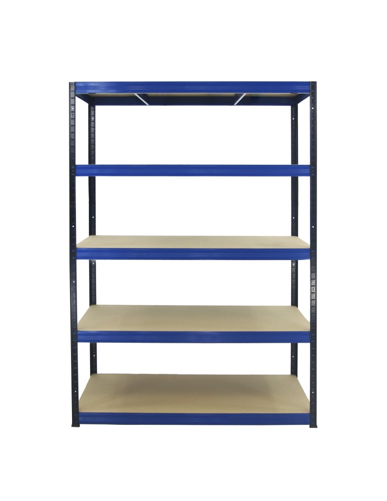 Kellerregale/Garagenregale - Metallregal Werkstatt Schwerlastregal Helios HBN_196x100x60_5 Böden, Traglast: 275 Kg, Farbe: SCHWARZ/BLAU - produkt new.modo24.de 2