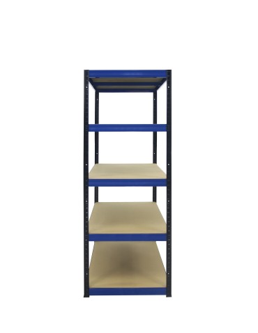 Kellerregale/Garagenregale - Metallregal Werkstatt Schwerlastregal Helios HBN_196x100x50_5 Böden, Traglast: 350 Kg, Farbe: SCHWARZ/BLAU - product 3