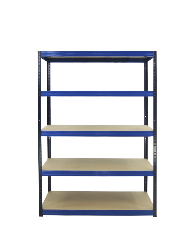 Kellerregale/Garagenregale - Metallregal Werkstatt Schwerlastregal Helios HBN_196x100x40_5 Böden, Traglast: 175 Kg, Farbe: SCHWARZ/BLAU - produkt new.modo24.de 2