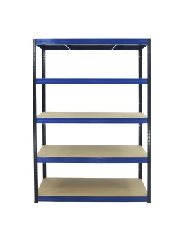 Metallregal Werkstatt Schwerlastregal Helios HBN_196x100x35_5 Böden, Traglast: 275 Kg, Farbe: SCHWARZ/BLAU - product 2