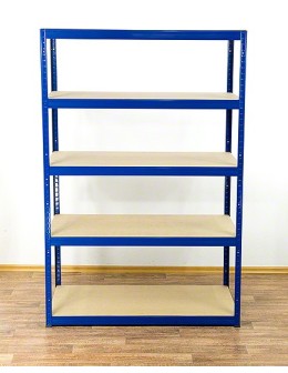 Metallregal Werkstatt Schwerlastregal Helios HNN_196x100x30_5 Böden, Traglast: 350 Kg, Farbe: BLAU - product 2