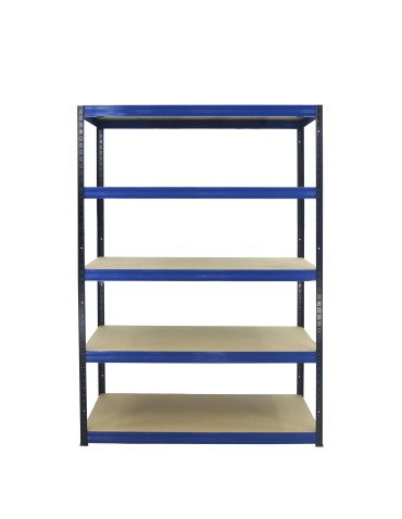 Metallregal Werkstatt Schwerlastregal Helios HBN_196x090x40_5 Böden, Traglast: 175 Kg, Farbe: SCHWARZ/BLAU - product 2
