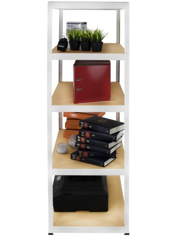 Kellerregale/Garagenregale - Metallregal Werkstatt Schwerlastregal Helios HWW_196x090x45_5 Böden, Traglast: 275 Kg, Farbe: WEIß - produkt 5