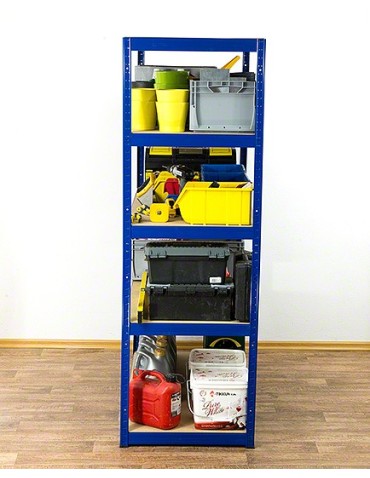 Kellerregale/Garagenregale - Metallregal Werkstatt Schwerlastregal Helios HNN_196x075x50_5 Böden, Traglast: 350 Kg, Farbe: BLAU - produkt 6
