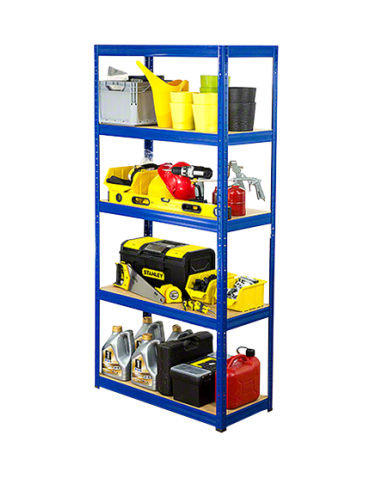Kellerregale/Garagenregale - Metallregal Werkstatt Schwerlastregal Helios HNN_196x075x40_5 Böden, Traglast: 400 Kg, Farbe: BLAU - product 12