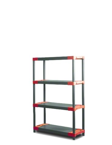 Plastikregal Kunststoffregal Steckregal  Jupiter-4-60 (138x60x46), 4 Böden, ROT
