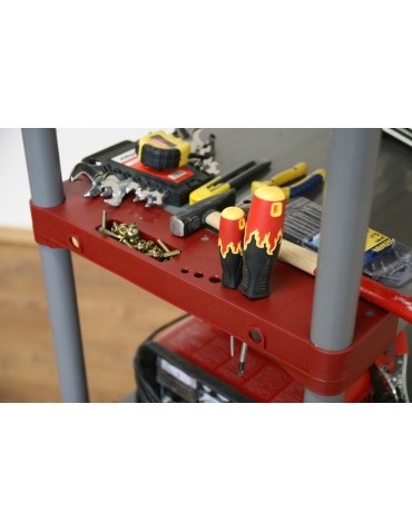 Kellerregale/Garagenregale - Plastikregal Kunststoffregal Steckregal  Jupiter-4-60 (138x60x46), 4 Böden, ROT - product 5