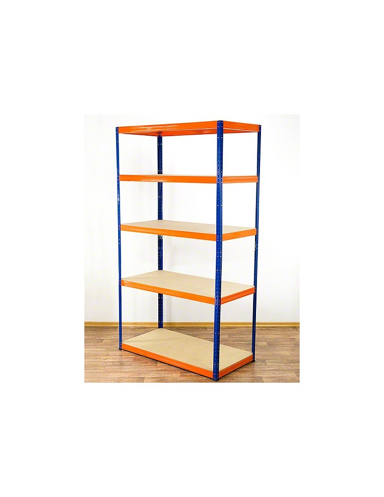Kellerregale/Garagenregale - Metallregal Werkstatt Schwerlastregal Helios HNO_196x075x35_5 Böden, Traglast: 350 Kg, Farbe: BLAU/ORANGE - product new.modo24.de 1