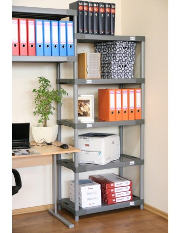 Kellerregale/Garagenregale - Plastikregal Kunststoffregal Steckregal  Jupiter-4-60 (138x60x46), 4 Böden, ROT - product 6