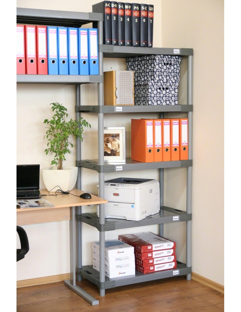 Kellerregale/Garagenregale - Plastikregal Kunststoffregal Steckregal  Jupiter-4-60 (138x60x46), 4 Böden, ROT - product new.modo24.de 6