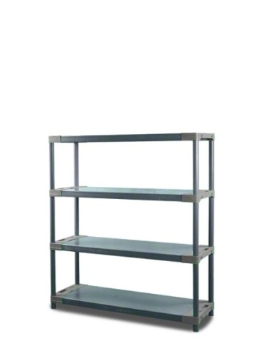 Kellerregale/Garagenregale - Plastikregal Kunststoffregal Steckregal  Jupiter-4-90 (138x90x46), 4 Böden, GRAU - product 1