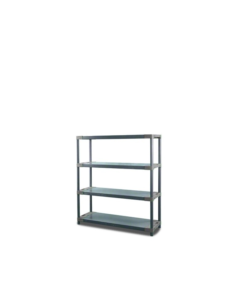 Kellerregale/Garagenregale - Plastikregal Kunststoffregal Steckregal  Jupiter-4-110 (138x110x46), 4 Böden, GRAU - product new.modo24.de 1