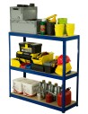 Werkstatt Schwerlastregal Helios HNN_090x090x40_3 Böden, Traglast: 275 Kg, Farbe: BLAU
