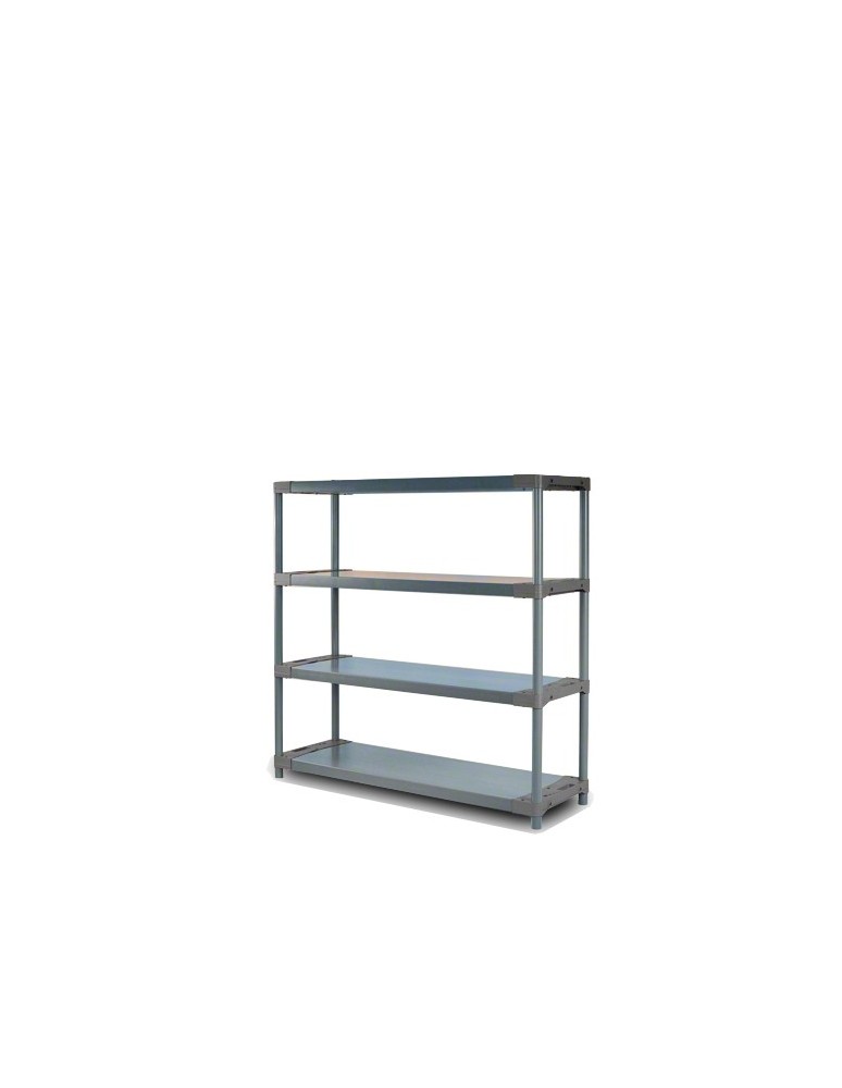 Kellerregale/Garagenregale - Plastikregal Kunststoffregal Steckregal  Jupiter-4-120 (138x120x46), 4 Böden, GRAU - product new.modo24.de 1