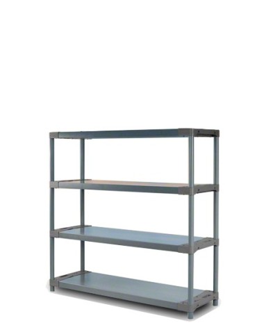 Plastikregal Kunststoffregal Steckregal  Jupiter-4-140 (138x140x46), 4 Böden, GRAU