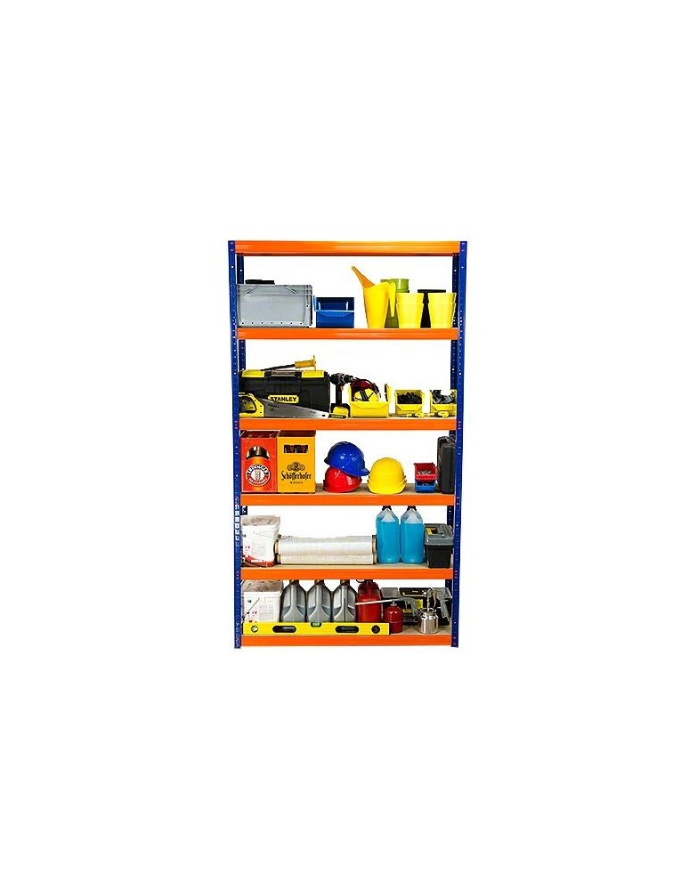 Kellerregale/Garagenregale - Metallregal Werkstatt Schwerlastregal Helios HNO_213x150x60_6 Böden, Traglast: 175 Kg, Farbe: BLAU/ORANGE - product new.modo24.de 10
