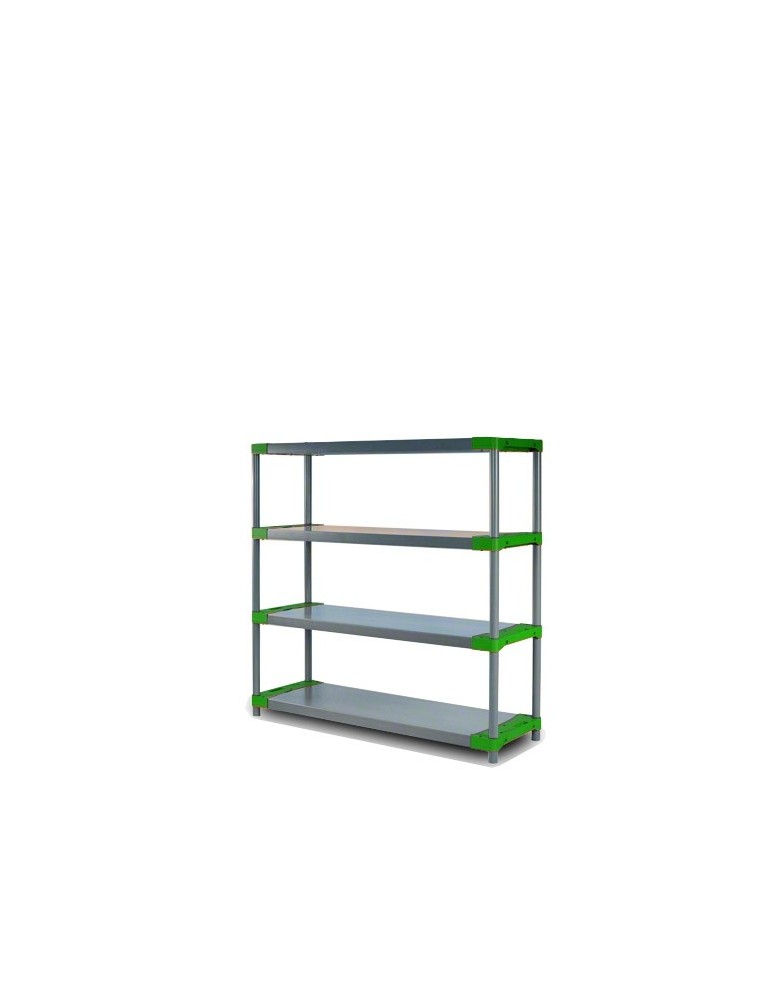 Kellerregale/Garagenregale - Plastikregal Kunststoffregal Steckregal  Jupiter-4-140 (138x140x46), 4 Böden, GRÜN - product new.modo24.de 1