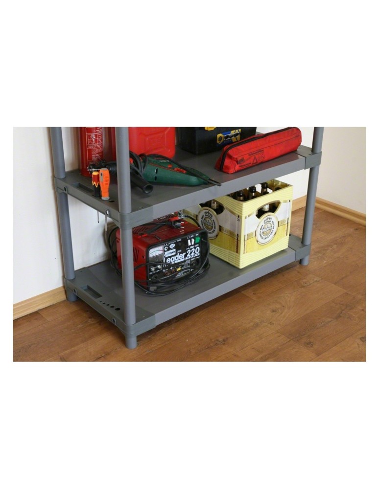 Kellerregale/Garagenregale - Plastikregal Kunststoffregal Steckregal  Jupiter-5-60 (180x60x46), 5 Böden, GRAU - product new.modo24.de 5