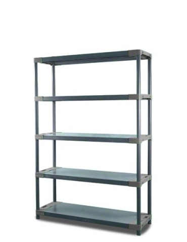 Plastikregal Kunststoffregal Steckregal  Jupiter-5-60 (180x60x46), 5 Böden, GRAU