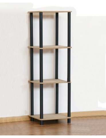 Dedal-4L_B Rohrregal 108x40x33 cm / 4 Böden / Farbe: SCHWARZ