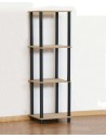 Dedal-4L_B Rohrregal 108x40x33 cm / 4 Böden / Farbe: SCHWARZ