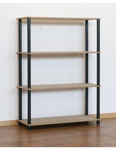 Dedal-4M_B Rohrregal 108x60x33 cm / 4 Böden /  Farbe: SCHWARZ