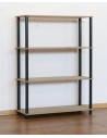 Dedal-4M_B Rohrregal 108x60x33 cm / 4 Böden /  Farbe: SCHWARZ
