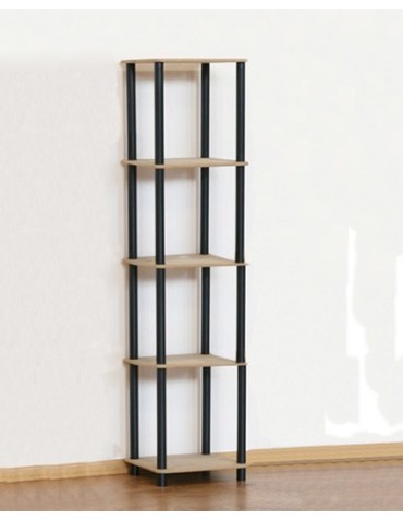 Dedal-5L_B Rohrregal 142x40x33 / 5 Böden / Farbe: SCHWARZ