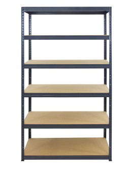 Metallregal Werkstatt Schwerlastregal Helios HGG_196x150x30_6 Böden, Traglast: 175 Kg, Farbe: GRAU - product 2