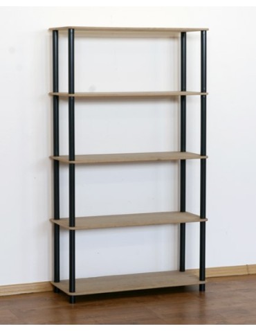 Dedal-5M_B Rohrregal 142x60x33 / 5 Böden / Farbe: SCHWARZ