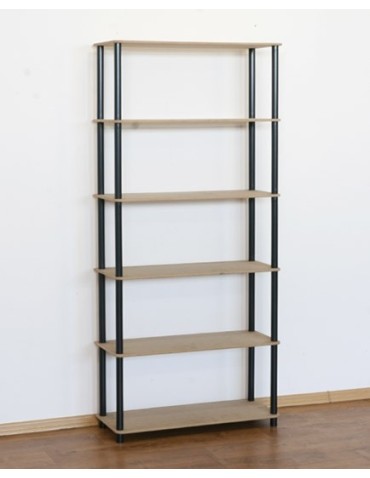Dedal-6M_B Rohrregal 175x60x33 / 6 Böden / Farbe: SCHWARZ