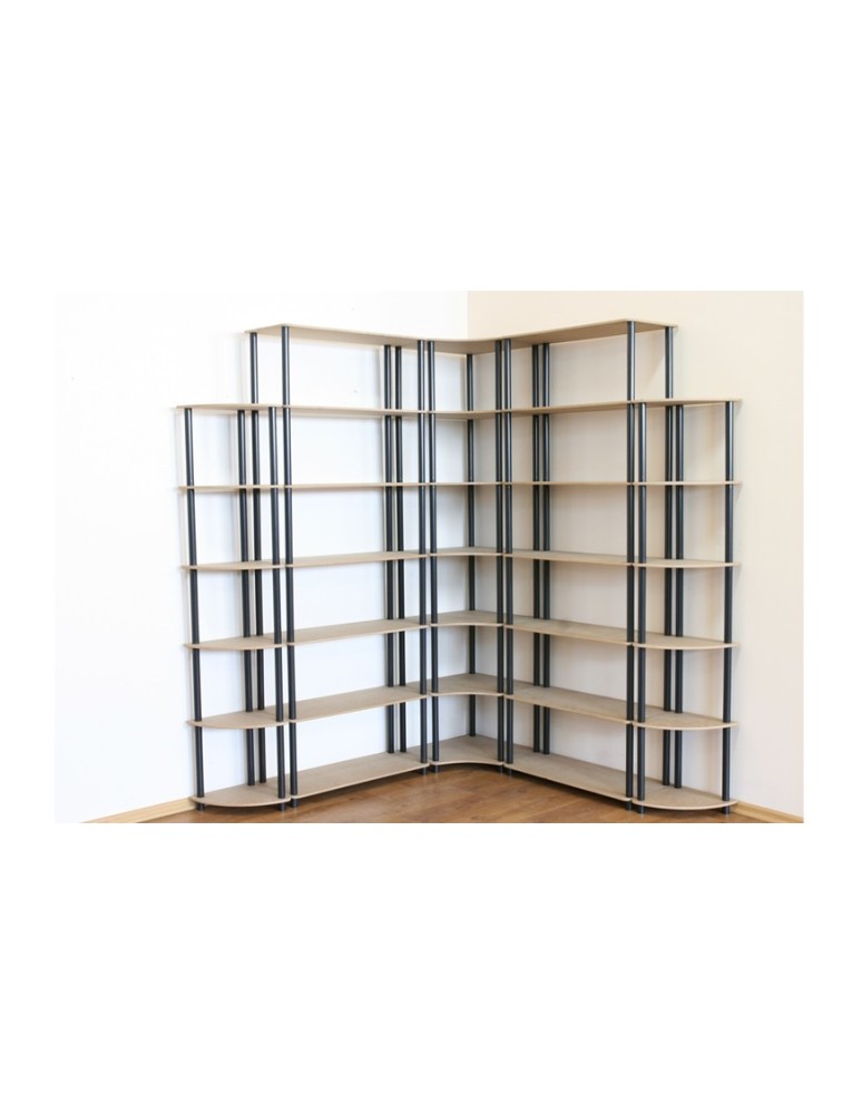 Büroregale - Dedal-6M_B Rohrregal 175x60x33 / 6 Böden / Farbe: SCHWARZ - product new.modo24.de 2