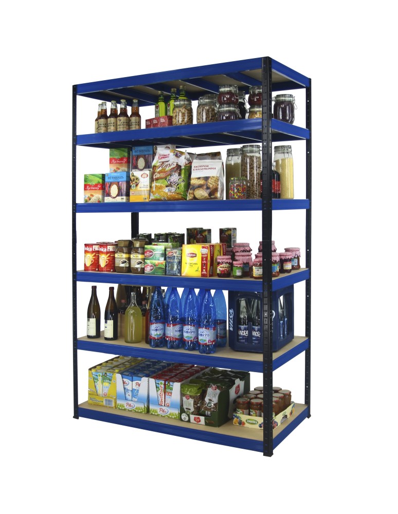 Kellerregale/Garagenregale - Metallregal Werkstatt Schwerlastregal Helios HNN_196x150x60_6 Böden, Traglast: 175 Kg, Farbe: BLAU - produkt new.modo24.de 2