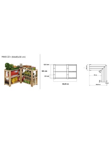 Speisekammer-Regale - Holzregal Lagerregal Kellerregal Maxi 2ZP+ (64x85x30), 3 Massivböden, unbehandelt - product 8