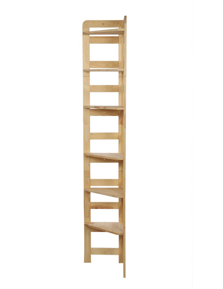 Startseite - HOLZREGAL Kiefer Eckregal Modulregal BERDO RR2_NZ4 (197,6x34,4x34 cm ), 6 Böden, unbehandelt - produkt new.modo24.de 1