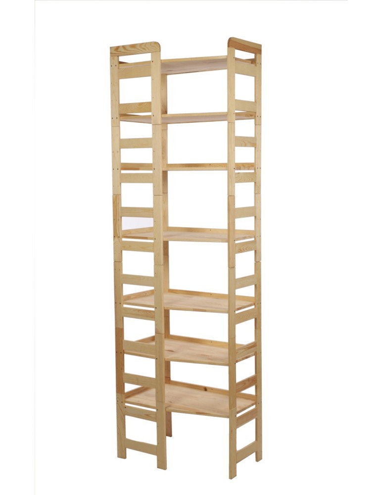 Startseite - HOLZREGAL Kiefer Eckregal Modulregal BERDO RR2_NW5 (236xx72x44,8 cm ), 7 Böden, unbehandelt - product new.modo24.de 1