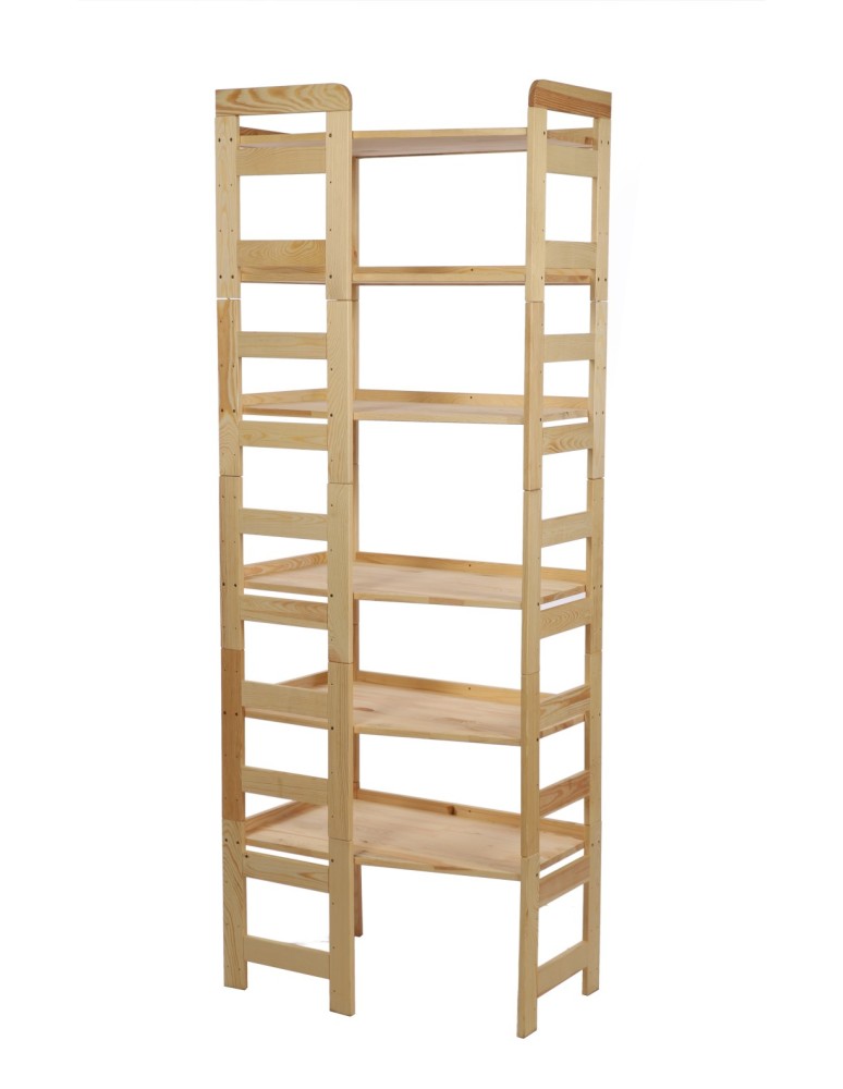 Startseite - HOLZREGAL Kiefer Eckregal Modulregal BERDO RR2_NW4 (197,6xx72x44,8 cm ), 6 Böden, unbehandelt - product new.modo24.de 1